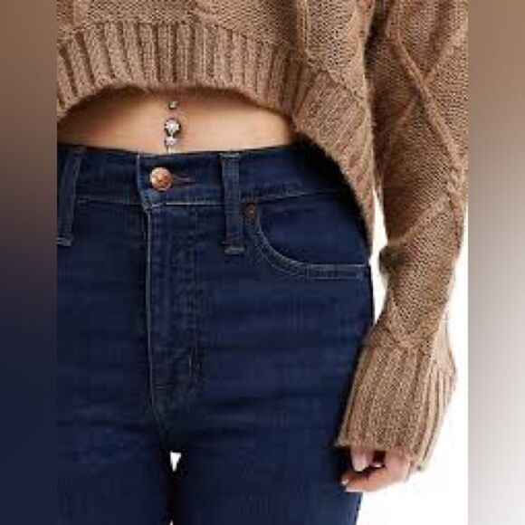 MADEWELL THE SKINNY SKINNY DARK WASH JEANS CLASSIC COMFORT NO DISTRESSING SZ 28 - Picture 3 of 10